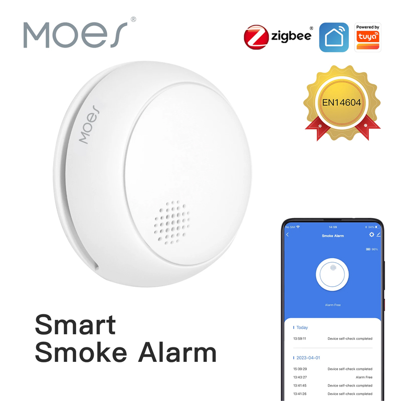 Smart Smoke Detector - Czujnik dymu MOES ZigBee Smart Wireless,