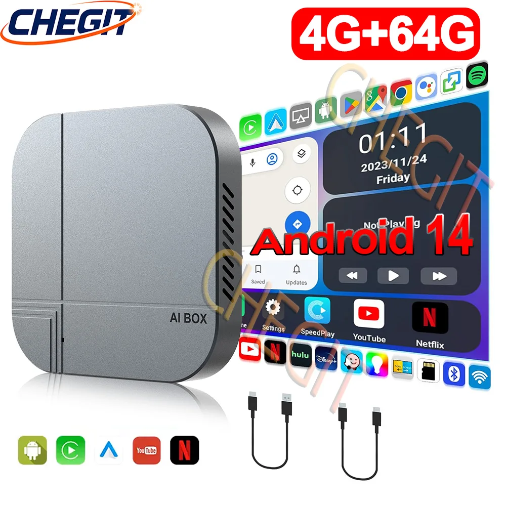 Smart Home Tv - Android14 Smart AI Box 4G+64G/2G+16G Bezprzewodowy