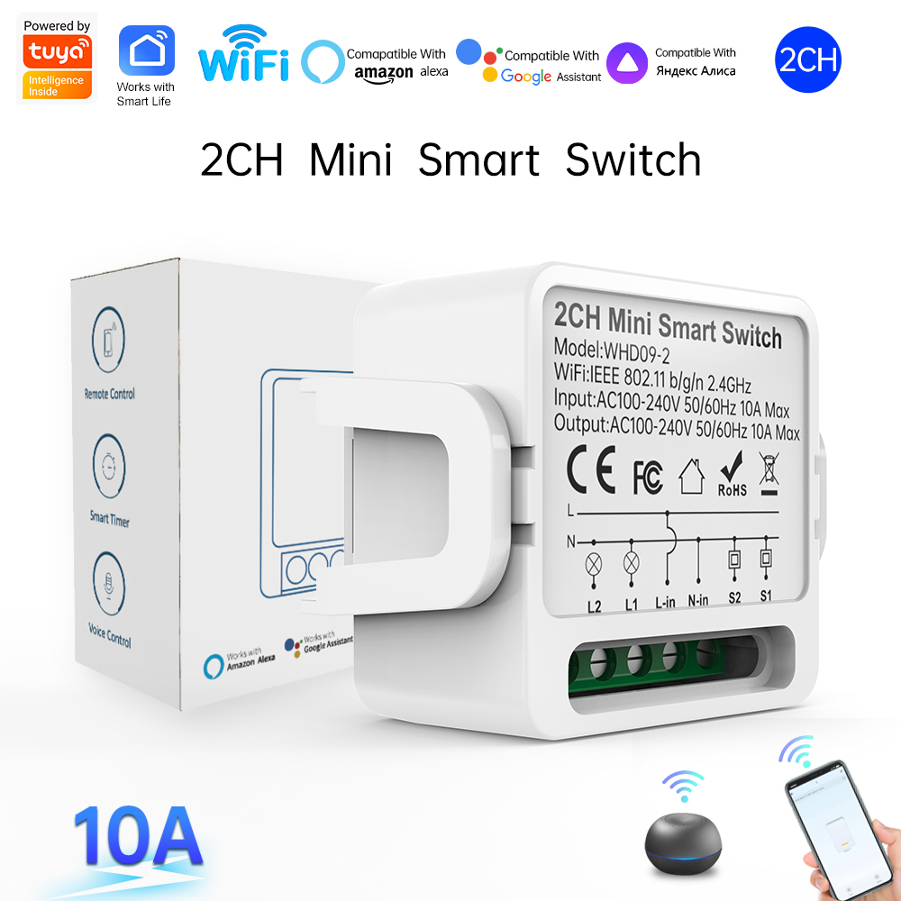 Smart Home Integration - Inteligentny przełącznik Tuya 2-kanałowy, inteligentny wyłącznik