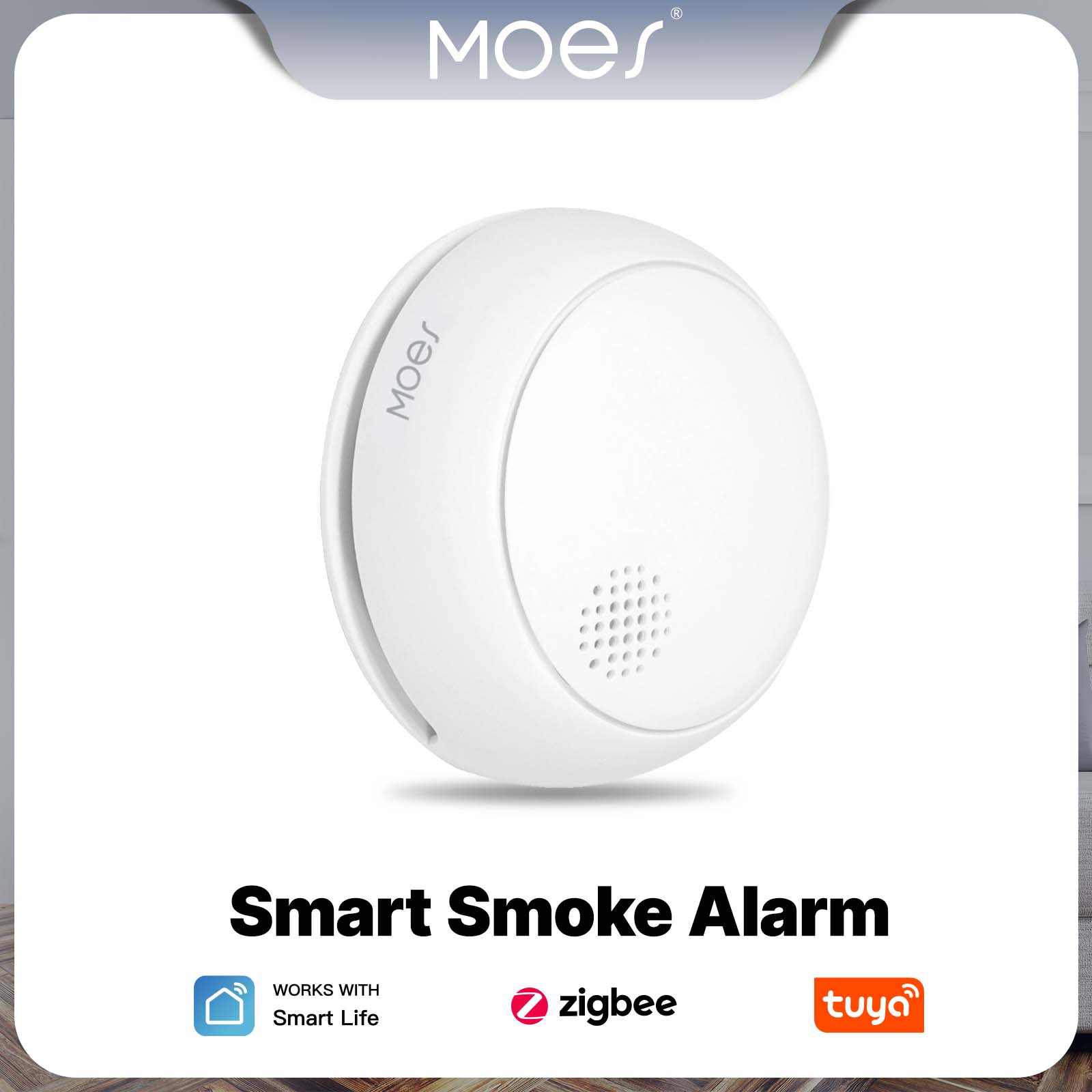 Smart Smoke Detector - Czujnik dymu MOES ZigBee, bezprzewodowy alarm
