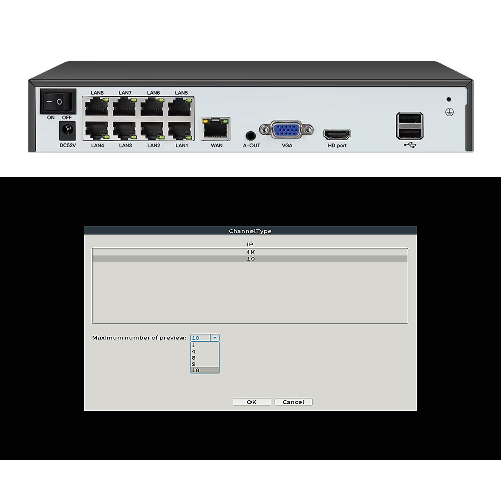 Wykrywanie twarzy H.265 8ch *  – Security Ip Camera recenzja i cena