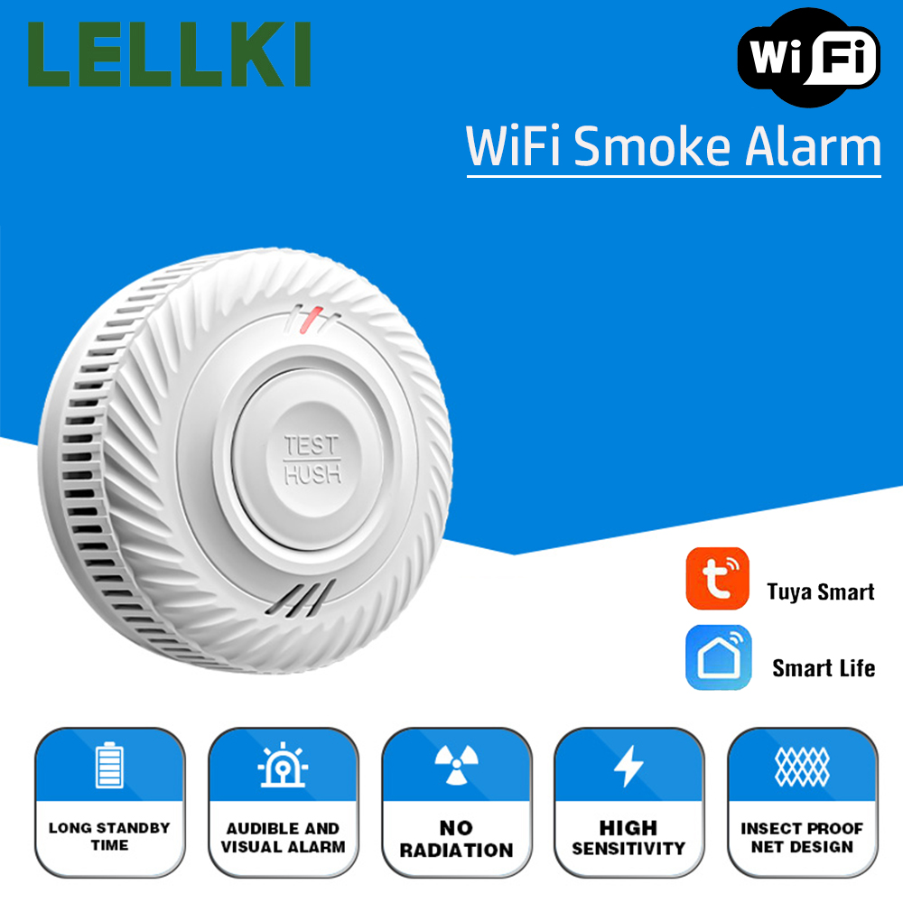 Czujnik dymu WiFi LELLKI, dług – Smart Smoke Detector recenzja i cena